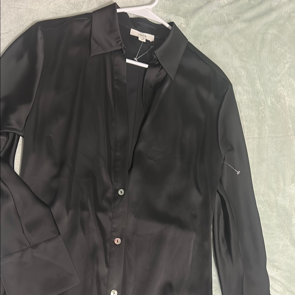 Vince Black Satin Dress